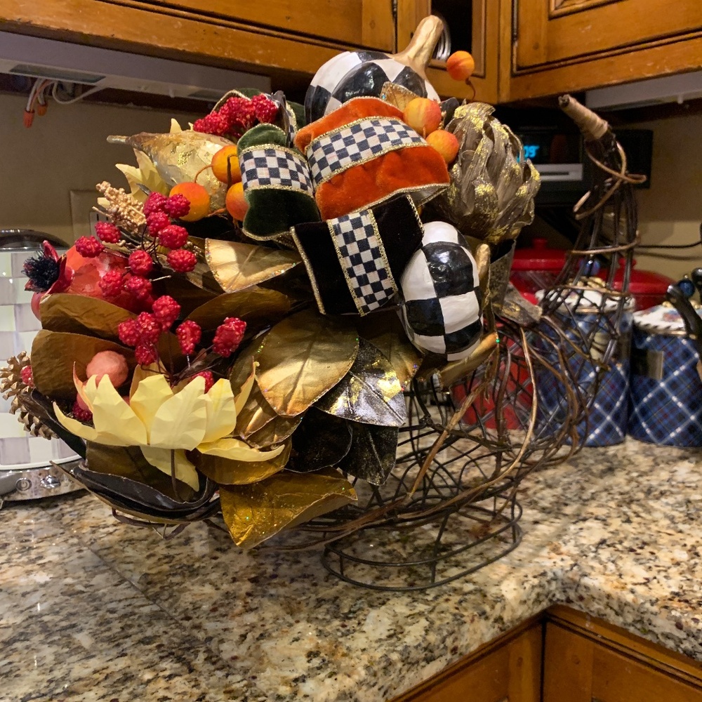 Mackenzie-Childs NEW Autumn Vine Cornucopia